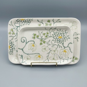 Dans la boîte noire - Virginie Deruelle - Céramique - plats fleurs verts